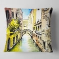 thumbnail image 2 of Designart Canal in Venice - Cityscape Throw Pillow - 18x18, 2 of 5