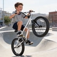 thumbnail image 4 of Korimefa Freestyle BMX Bikes, 18 inch Kids Bicycles for 7-12 Years Old Boys Child Tween Teen, with Aluminum Alloy U-Brake, Rear R-Brake, Hand Brake Levers & Front Rear Pedals, White, 4 of 13