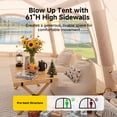 thumbnail image 4 of Lilypelle 12 Person Blow Up Camping Inflatable Tent w/ Stove Jack & AC Port, 18.4′x9.8′x6.9′Waterproof Oxford 2 Room Air Tent,Easy Setup Glamping Inflatable House w/ Stove Jack, 4 of 11
