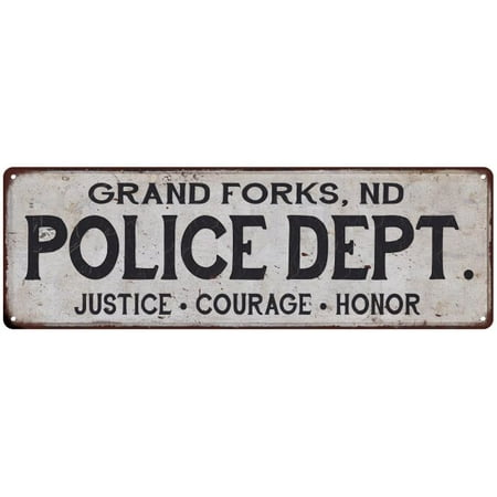 GRAND FORKS, ND POLICE DEPT. Home Decor Metal Sign Gift 6x18