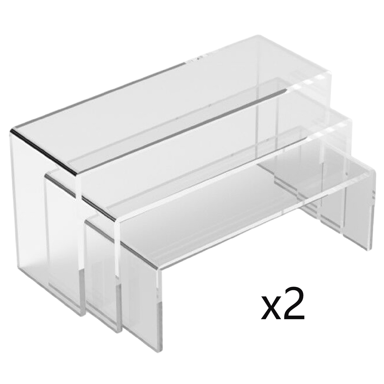 2x Deluxe Acrylic 3 Tier Display Stand Removable Rack for Model Figures 