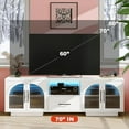 thumbnail image 2 of TV Stand for 75 inch TV, LED TV Stand for Living Room,70" Entertainment Center with LED Lighting, White, 2 of 6