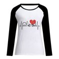 thumbnail image 3 of Chandails en Molleton pour Femmes Mode T-shirt Imprimé Cœur Manches Longues Blouse Col Rond Hauts Décontractés, 3 of 3