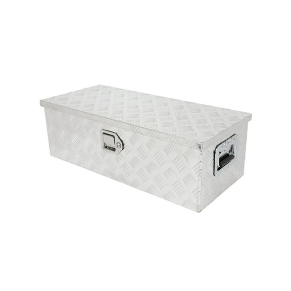 ECCPP Truck Bed Tool Box 30inch Underbody Flatbox Truck Bed RV Trailer Pickup Toolbox Heavy Duty Underbed Tools Chest Box with Side Handle, Lock and Keys Silver