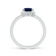 thumbnail image 2 of ANGARA Natural Oval 1.55 ct Blue Sapphire and Diamond Halo Ring in 14K White Gold for Women (Size-8x6mm) | September Birthstone, Anniversary, Jewelry Gift for Women | Natural Blue Sapphire Ring, 2 of 8