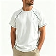 thumbnail image 4 of Fwqbns Men's Raglan Sleeve Quick Dry T-Shirt Moisture Wicking Athletic Workout Tee Short Sleeve Running Shirt White, 4 of 5