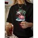 thumbnail image 1 of Camiseta con estampado geométrico de inspiración vintage para mujer - Cuello redondo informal, manga corta, algodón, lavable a máquina - Perfecta para verano y tiempo libre., 1 of 7