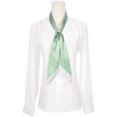 thumbnail image 2 of INSPIRE CHIC Women Striped Print Skinny Long Scarves, Satin Silky Neck Scarf Neckerchief Ribbon Headband 51.2x2.8" Light Green, 2 of 6