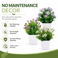 thumbnail image 4 of 4 Pack Small Fake Plants Mini Artificial Faux Plants Indoor with Flowers Spring Decorations for Home Room Farmhouse Desk House Bathroom Decor, 4 of 6