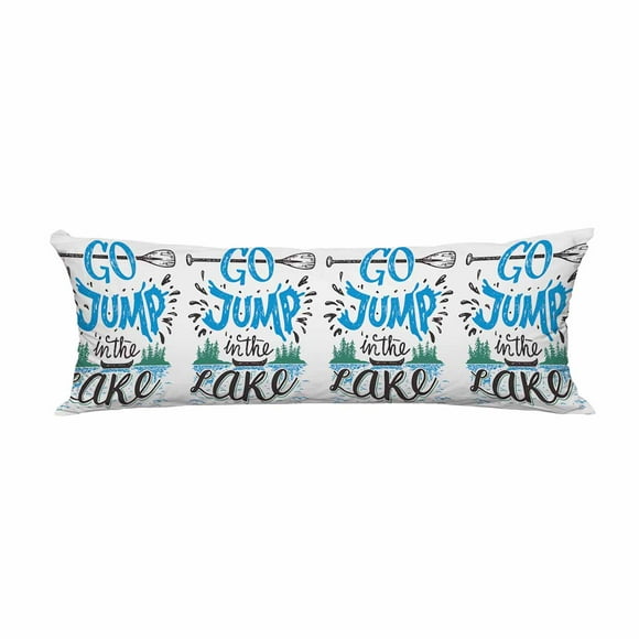 YUSDECOR Go Jump Lake Lake House Rustic Wall Lakeside Cottage Long Body Pillow Case Cover Pillow Cushion Size 20x60 Inches