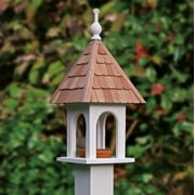 Angle View: 23" Fully Functional White Classic Loretta Outdoor Garden Bird Feeder