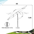 Autlaycil 9ft Outdoor Patio Umbrella 6 Ribs W/ Tilt & Crank Patio Table ...