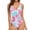 Hot Pink, variant on Babysbule Strapless V-neck Sleeveless Floral Print Beachwear One-piece Swimsuits Womens Tankini Swimdress