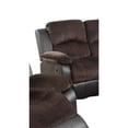 thumbnail image 2 of Benjara Padded Suede Faux Leather Reclining Loveseat- Brown, 2 of 5