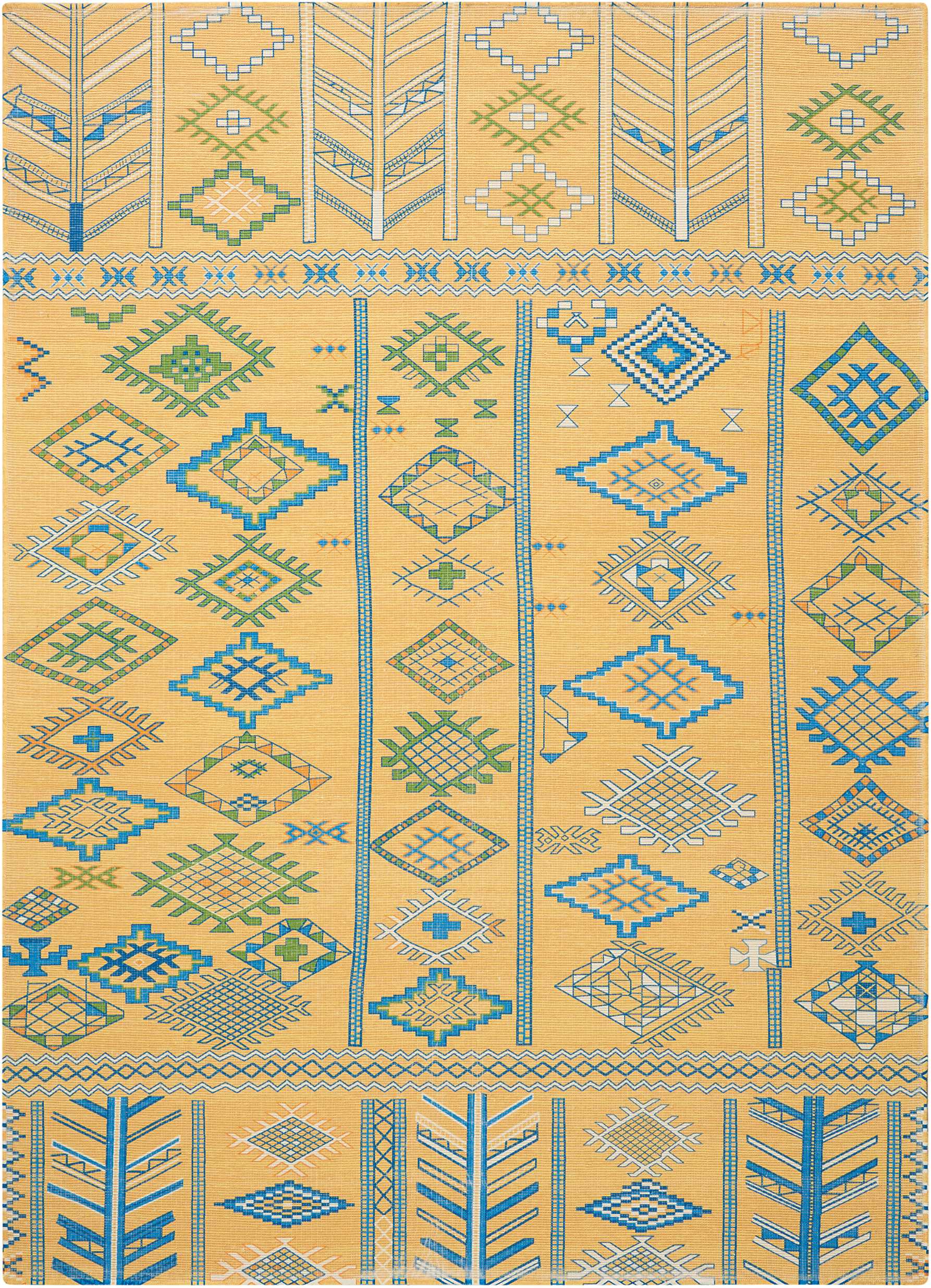 Nourison Madera Tribal Saffron 6'6" x 9'6" Area Rug, (7x10)