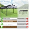 thumbnail image 6 of HOTEEL 12x21ft Heavy Duty Metal Carport with Galvanized Steel Roof, Steel Carport Kits Outdoor with Metal Roof, Galvanized Car Shelter for Tractors, Pickup, Boat, Car, 6 of 9