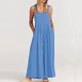 thumbnail image 3 of Mamelucos Sin Mangas Mamelucos para mujer Monos a la moda con botones Monos con peto de pierna ancha (Azul claro XL) Kuymtek para Mujer azul claro T XL, 3 of 6