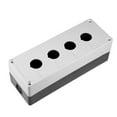 thumbnail image 1 of Caja de control de interruptor de botón pulsador de 22mm con 4 orificios para botones en negro y blanco, 1 of 4