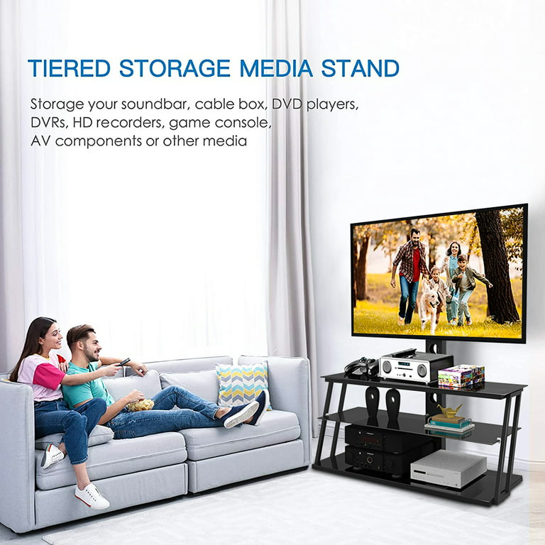 Universal Floor TV Stand Swivel Mount, Floor TV Stand Height Adjustable Fit 32 37 42 50 55 60 65 Inch Plasma LCD LED Flat or Curved Screen TVs, TV Mount with Cable Management, Q9631 - Walmart.com