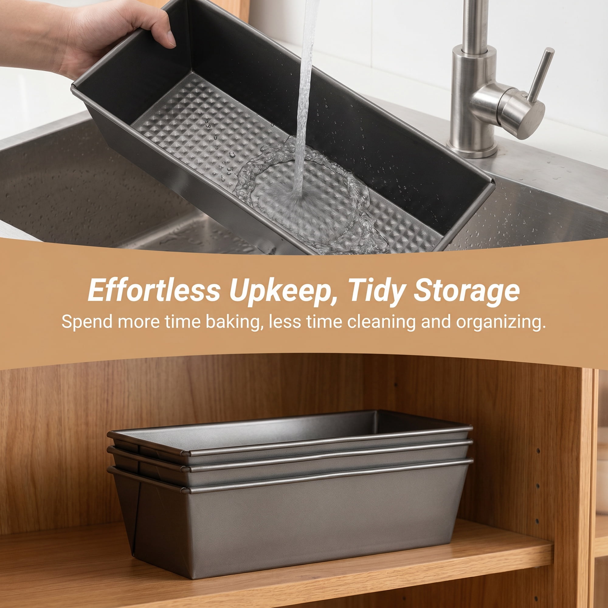 Unique Bargains Loaf Pan Large Size Nonstick Carbon Steel Tray for Homemade Bread Black 12.2"x4.6"x3"