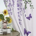 thumbnail image 5 of Purple Lavender Blackout Curtains for Girls Kids Home Decor,Floral Butterfly Lilac Flower Grommet Thermal Insulated Drapes Darkening Window Curtain for Bedroom Living Room-52"W x 63"L (Pack of 2), 5 of 7