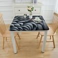thumbnail image 3 of nygtbtfer Rectangle TableclothStainproof Tablecloths,Wipeable Table Cloth Wrinkle-Free for Round/Rectangle/Oval/Square/Party/Wedding,Black Stripes Turquoise White, 3 of 7
