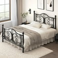 thumbnail image 3 of E-motie Metal Platform Bed Frame Full Size with Butterfly Pattern Vintage Headboard & Footboard, Underbed Storage, Black, 3 of 9