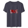 thumbnail image 5 of Pimelu Valentines Shirts for Women Shirts for Women Summer Tops for Women Valentines Day Fashion Love Letter Print Loose Fit Tees Ladies Crewneck Short Sleeve Comfy Blouses, 5 of 6