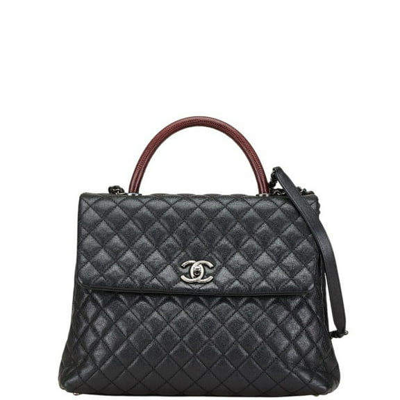 Pre-Owned Chanel Matelasse Grained Calfskin Handbag Chain Shoulder Bag A92992 Black... (Good)