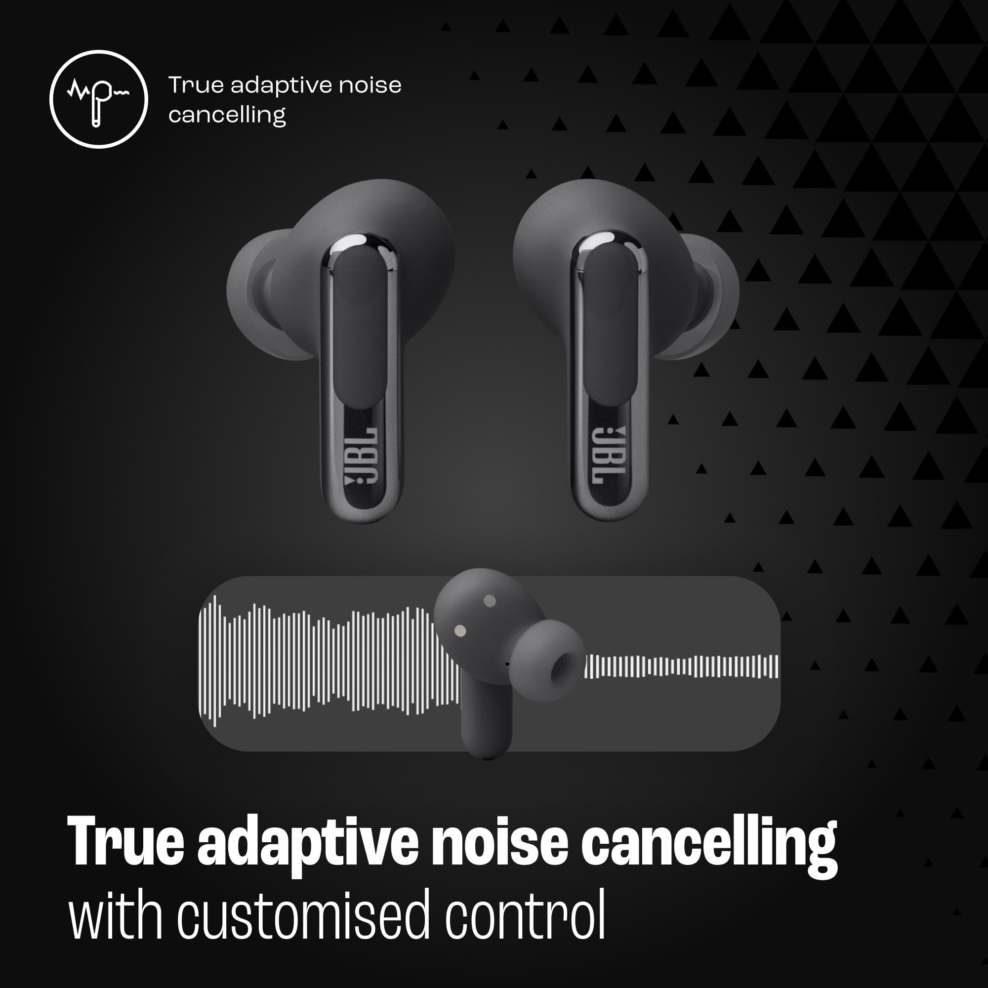 JBL Live Beam 3 Inner Ear Earbuds, Black