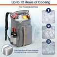 thumbnail image 4 of Qunler 35 Can Cooler Backpack, Insulated Leak Proof Waterproof Cooler Bag, Portable Lightweight Lunch Bag for Travel Beach Camping Office, Gray, 4 of 8
