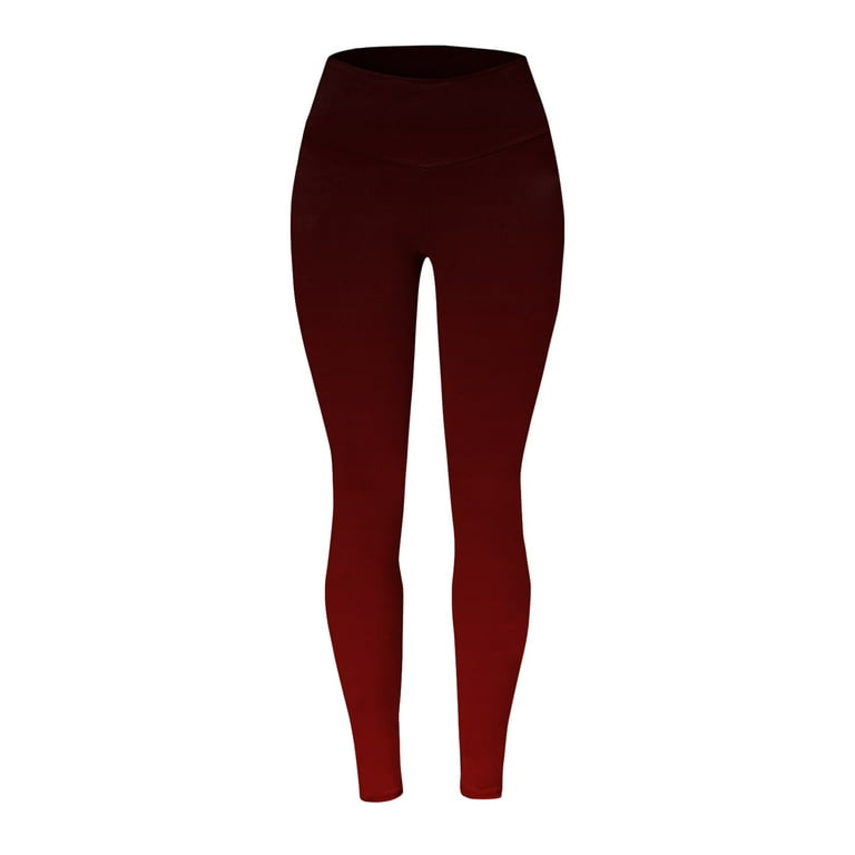 Gubotare Yoga Pants Women's Casual Bootleg Yoga Pants V Crossover High  Waisted Flare Workout Pants Leggings,Red M