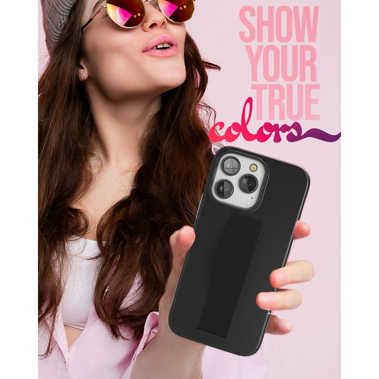 Encased Hand Strap Case Designed For IPhone 14 Pro Max Case With Finger Loop Grip And Tempered Glass Screen Protector (Calming Ocean