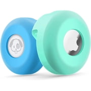 Airtag Dog Collar Holder Silicone Waterproof Protective Air Tag Cat Collar Cover, Anti-Lost Locator Case for Apple Airtags Compatible with Pet Collars Loop Dogs Cats & Pets Accessories (Mint Green)