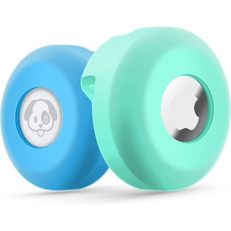 Airtag Dog Collar Holder Silicone Waterproof Protective Air Tag Cat Collar Cover, Anti-Lost Locator Case for Apple Airtags Compatible with Pet Collars Loop Dogs Cats & Pets Accessories (Mint Green)