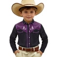 thumbnail image 4 of MUXiin Toddler Boys Girls Western Cowboy Shirts Retro Long Sleeve Button Down Shirt Kids Floral Pockets Outfit Country Tops, 4 of 4