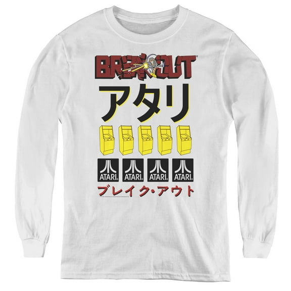 Atari Breakout Repeat Youth Long Sleeve T-Shirt Tee White