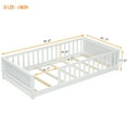 thumbnail image 7 of Miniyam Wood Twin Size Floor Bed with Built-in Book Storage Rack for Toddler, White, 7 of 7