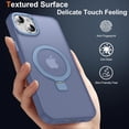 thumbnail image 5 of Magnetic for iPhone 15 Plus Case with Ring Stand, [10 FT Drop Protection] [Velvety Touch] Slim Translucent Matte Back Shockproof Phone Case for iPhone 15 Plus 6.7'', Sierra Blue, 5 of 14