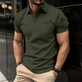 thumbnail image 2 of Afdoent Golf Polo Shirts For Men Leisure Zipper Lapel Solid Color Shirt Short Sleeve Sleeve Top Shirt Classic, 2 of 5