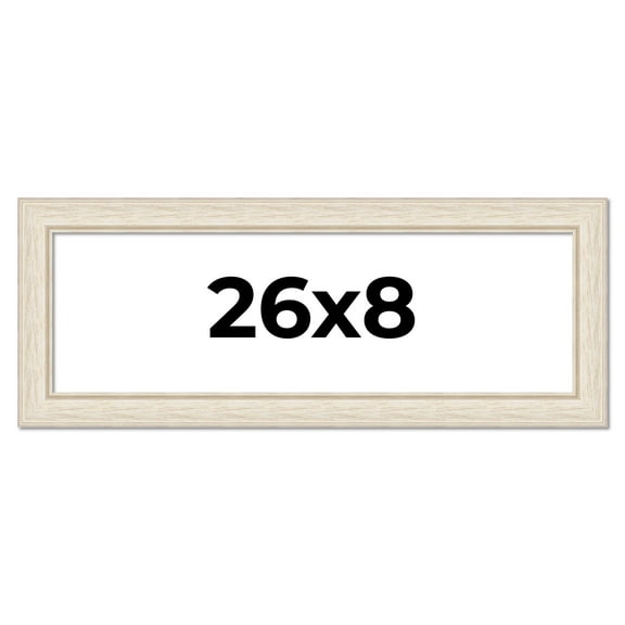 26x8 Frame White Real Wood Picture Frame Width 1.75 inches | Interior Frame Depth 0.5 inches |