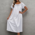 thumbnail image 2 of LIIPEE Womens Summer Nightgown Casual Short Sleeve Lace Sleep Dress Ladies Cozy Sleepwear, 2 of 4