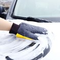 thumbnail image 4 of Car Wash Gloves, Foam Cleaning Gloves, Double-Sided Microfiber Mitts, Scratch-Free, for Car Detailing Waxing Polishing, Reusable, Elastic Cuffs, Gentle on Paint, 4 of 6