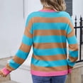 thumbnail image 5 of Womens Striped Sweaters 2026 Color Block Long Sleeve Knit Tops,Colorful Striped Sweater,Cozy Knit,Work Office Pullover,Crewneck,Teacher Clothing,Old Money Clothes,Cute Tops,Fall Outfits Khaki, 5 of 7