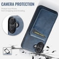 thumbnail image 4 of for iPhone 16 Plus Case [Compatible with MagSafe] with Removable Card Holder Magsafe case Wallet 2 in 1 Detachable Back Cards Slot Premium PU Leather Magnetic Car Holder Mount case, Blue, 4 of 12