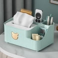 thumbnail image 2 of Large Tissue Box & Coffee Table Organizer - Multifunctional Storage for Living Room, Bathroom, or Office (White/Pink/Green), 2 of 6