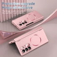 thumbnail image 2 of Dteck Case for Samsung Galaxy Z Fold 7 with Built-in Glass Screen Protector, Shockproof Plating Magnetic with 2 Hinge Protection Full Body Hard PC Pen Holder Cover, Pink, 2 of 9