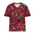 thumbnail image 2 of Camisetas de Verano de las Mujeres con Cuello en V de Manga Corta Impresa, Camiseta Deportiva para Uso Casual Y Diario, 2 of 4