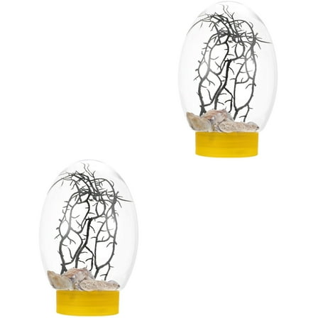 Set of 2 Aquarium Kit Desktop Fish Tank Compact Fish Tank 19X14X14CM Blue