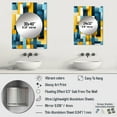 thumbnail image 4 of Designart "Harmony In Yellow And Blue Geometric Blocks" Geometric Mirror Wall Decor - Modern Green Geometric Hallway Wall Mirror Art - 32" x 24" Inch, 4 of 5
